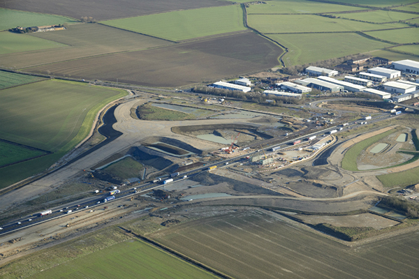 Swavesey interchange on the A14