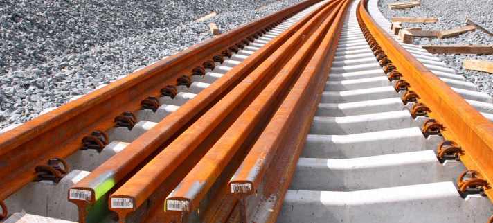 Image of rail construction in progress