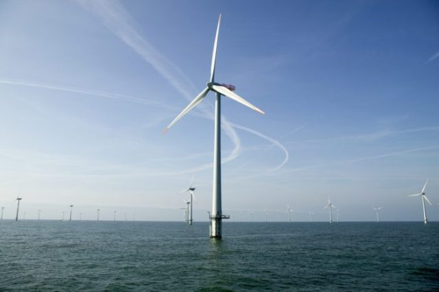 Image of a renewable energy and power off shore wind farm