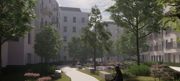 CGI of the new housing development at College Way in Welwyn Garden City