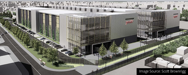 CGI of the new Slough One Data Campus development