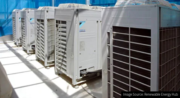 Image of commercial air source heat pumps