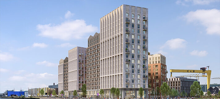 CGI of the Loft Lines in Belfast part of Northern Ireland's construction industry uplift