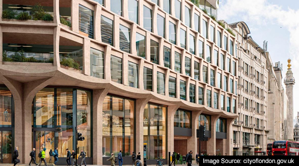 Planned office construction for 60 Gracechurch Street, London. 