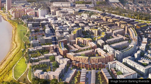 CGI image of the Barking Riverside regeneration project