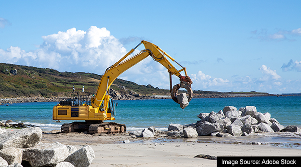 Environment Agency flood defence construction project in the UK