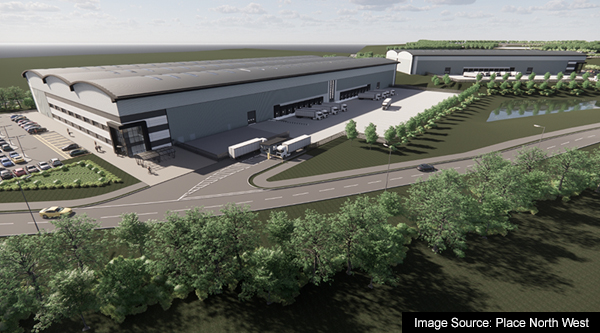 Industrial construction project at Symmetry Park, Wigan