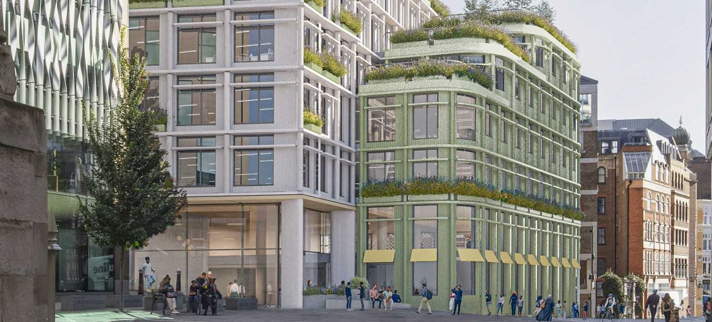 Planned office and visitor centre project at Fayners House in London.