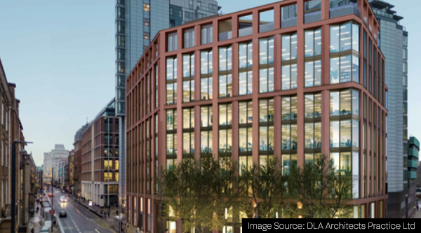Commercial office construction at 31 Wellington Street, London.