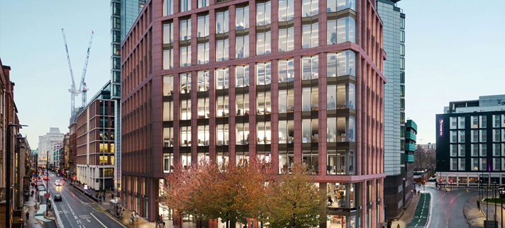 Commercial office construction at 31 Wellington Street, London.